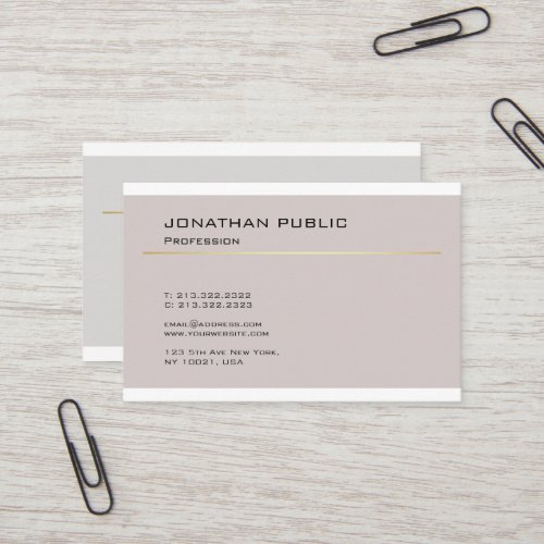 Modern Chic Design Minimalist Plain Professional Business Card