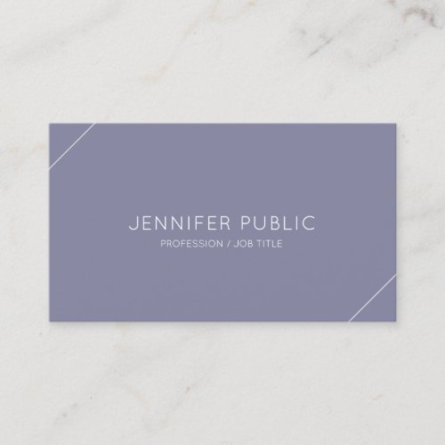 Modern Chic Design Purple Violet Plain Stylish Business Card