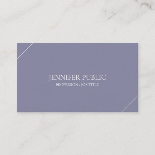 Modern Chic Design Purple Violet Stylish Plain Business Card