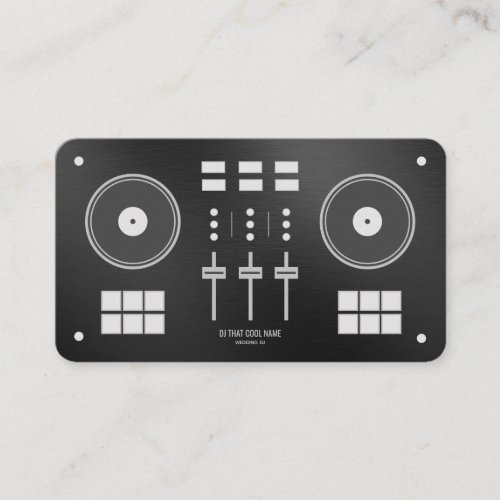 Modern Chic DJ Controller Business Card