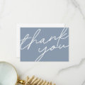 Modern Chic Dusty Blue Calligraphy Script Wedding Thank You Card | Zazzle