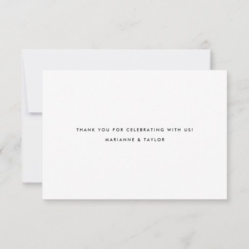 Modern Chic Dusty Blue Calligraphy Script Wedding Thank You Card | Zazzle