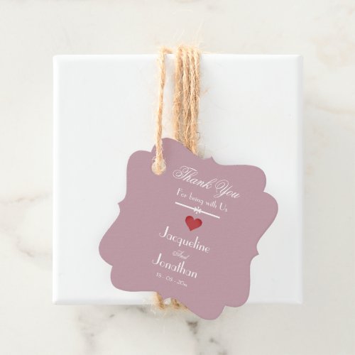  Modern Chic Dusty Pink Simple Custom Thank You  Favor Tags