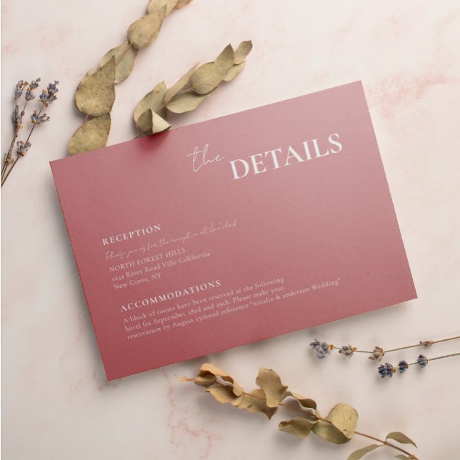 Modern Chic Dusty Rose Script Typography Wedding Enclosure Card (Creator Uploaded)