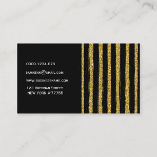 Modern chic elegant black and gold business card