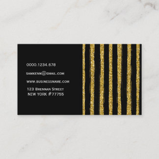 Modern chic elegant black and gold business card