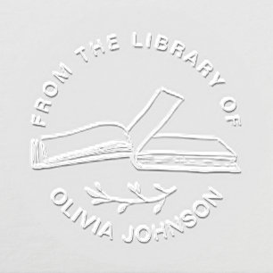 Modern Chic Elegant Botanical Book Embosser