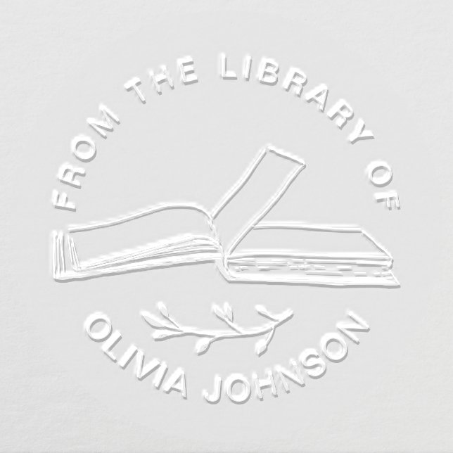 Modern Chic Elegant Botanical Book Embosser (Design)