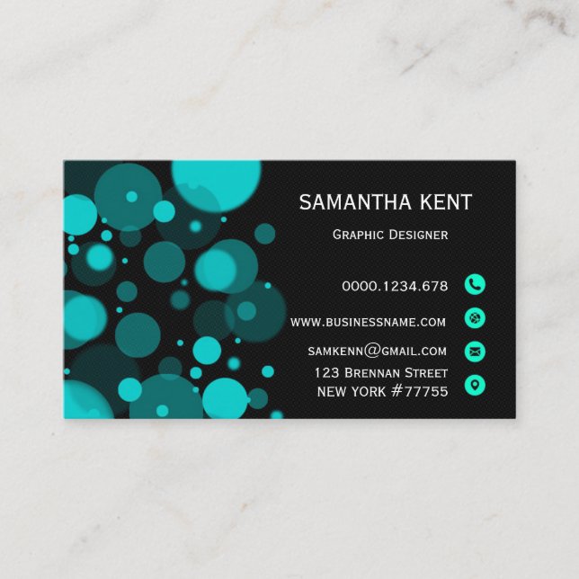 Modern chic elegant circle business card (Front)