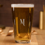 Modern Chic Elegant Custom Monogrammed Etched Beer Pint Glass<br><div class="desc">Create your own custom, personalized, elegant typography script font monogrammed, modern cool chic stylish classy, high quality, durable glass, beautiful laser engraved etched glassware 16 oz beer pint glass. The etching / engraving is permanent, flawless, dishwasher safe, and requires no maintenance. Simply type in your monogram / initials, to customize....</div>