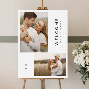 Modern Chic Elegant Custom Photo Wedding Welcome Foam Board