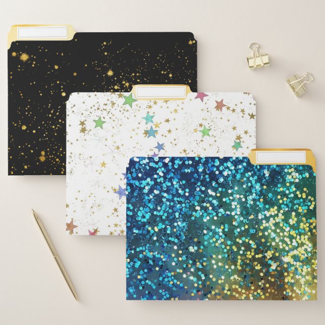 Modern Chic Elegant Gold Foil Background File Folder (Set)