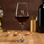 Modern Chic Elegant Monogrammed Etched Custom 16oz Wine Glass<br><div class="desc">Create your own custom, personalized, elegant typography script font monogrammed, modern cool chic stylish classy, high quality, durable glass, beautiful laser engraved etched glassware 16 oz wine glass featuring sturdy base, thick stem, rolled rim, and crystal-clear clarity, perfect for your favorite red, white, or rose wine. The etching / engraving...</div>