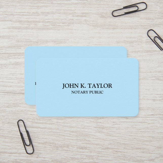 Modern chic elegant notary public business card (Front/Back In Situ)