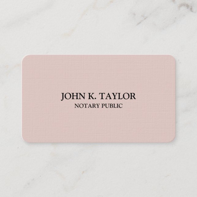 Modern chic elegant notary public business card (Front)