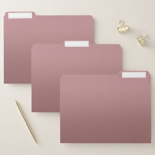 Modern Chic Elegant Rose Gold Foil Background File Folder (Set)