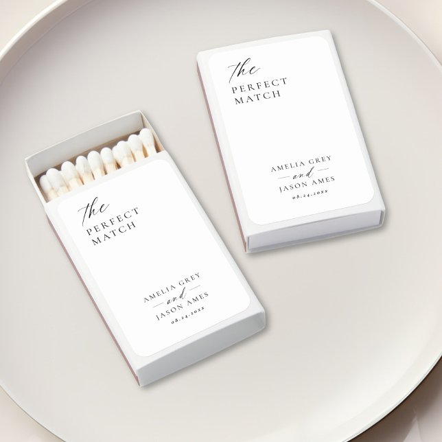 Modern & Chic Elegant Script Wedding Matchboxes (Creator Uploaded)