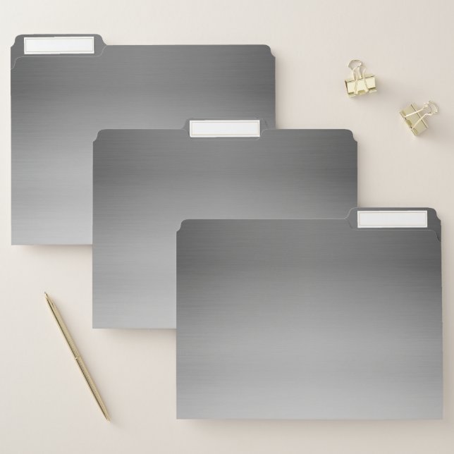 Modern Chic Elegant Silver Foil Background File Folder (Set)