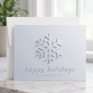 Modern Chic Elegant Snowflake Holiday Card