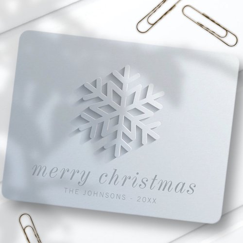 Modern Chic Elegant Snowflake Holiday Card