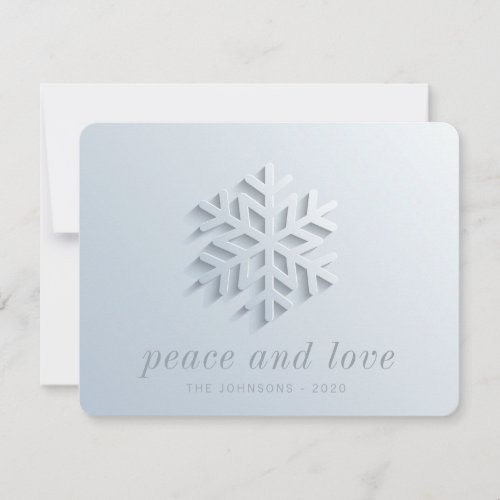 Modern Chic Elegant Snowflake Holiday Card