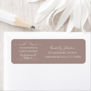 Modern Chic Engagement Party Return Address Label