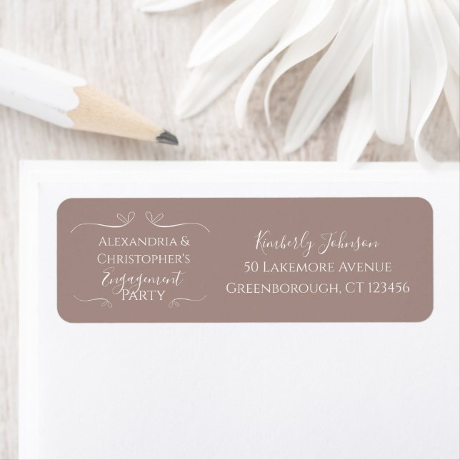 Modern Chic Engagement Party Return Address Label (Insitu)