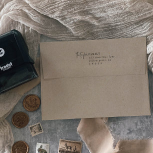 Modern Chic Family Holiday Card Envelope Self-inking Stamp