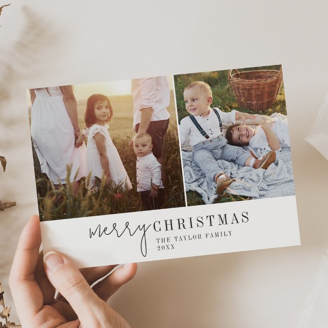Modern Chic Family Photo Collage Christmas Holiday Letterpress Photo Cards (Modern Chic Family Photo Collage Christmas Holiday Letterpress Photo Cards)