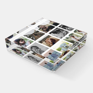 Modern Chic Family Photo Collage Keepsake Trendy Paperweight