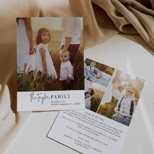 Modern Chic Family Photo Year in Review Christmas Holiday Card