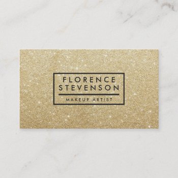 Modern Chic Faux Gold Glitter Makeup Artist Beauty Business Card by busied at Zazzle