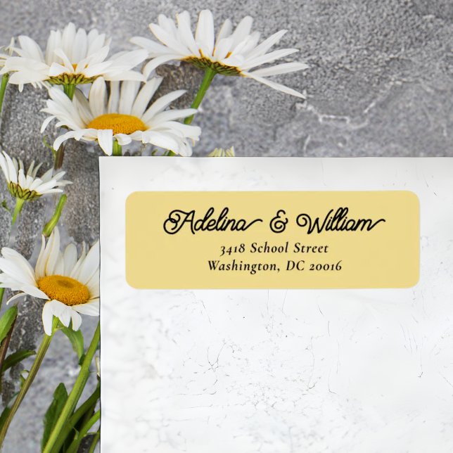 Modern Chic Faux Gold Wedding Return Address Label (Creator Uploaded)