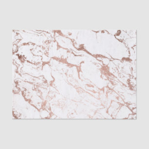 Modern chic faux rose gold white marble tissue paper