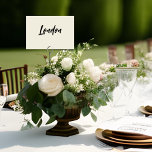 Modern Chic Favorite Place Wedding Table Name Card<br><div class="desc">For the modern, chic and creative couple who wants to assign their favorite traveling locations to their wedding reception tables instead of just a number. Whether it is your favorite street name, city, state country traveling location; this simple but versatile design is for you! Elegant ecru background and black typography...</div>