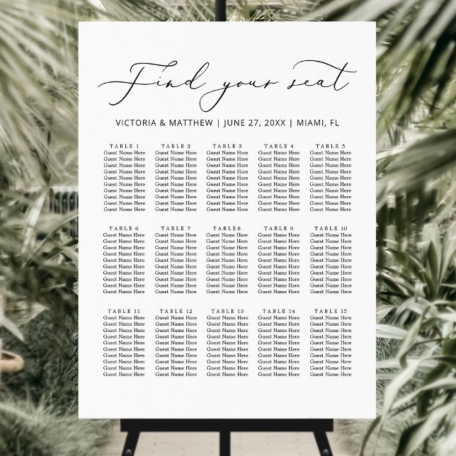 Modern Chic Find Your Seat Wedding Seating Chart  Foam Board (Creator Uploaded)