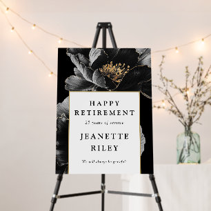 Modern Chic Floral Happy Retirement Welcome Sign
