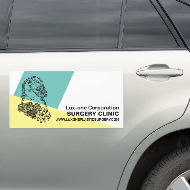 Modern Chic Floral Model, Plastic Surgeon/Surgery Car Magnet (In Situ)