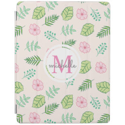 Modern Chic Floral Monogram iPad Smart Cover