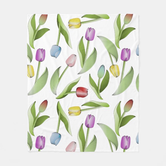 Modern Chic Floral Pattern Colorful Tulips