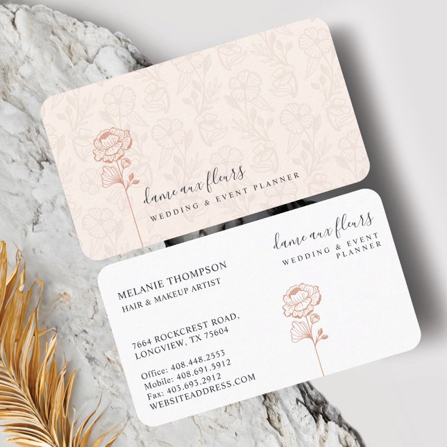 Modern Chic Floral Rose Botanical Blush Pink Business Card (Modern Chic Floral Rose Botanical Blush Pink Business Card)