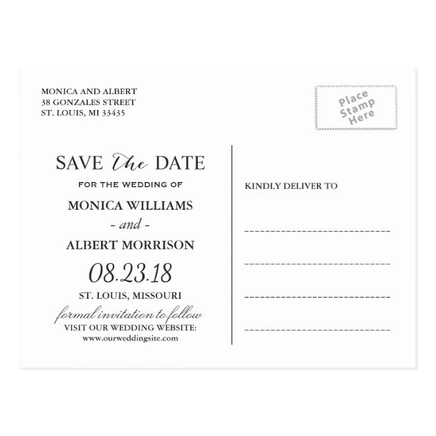Modern Chic Floral Save The Date Postcard