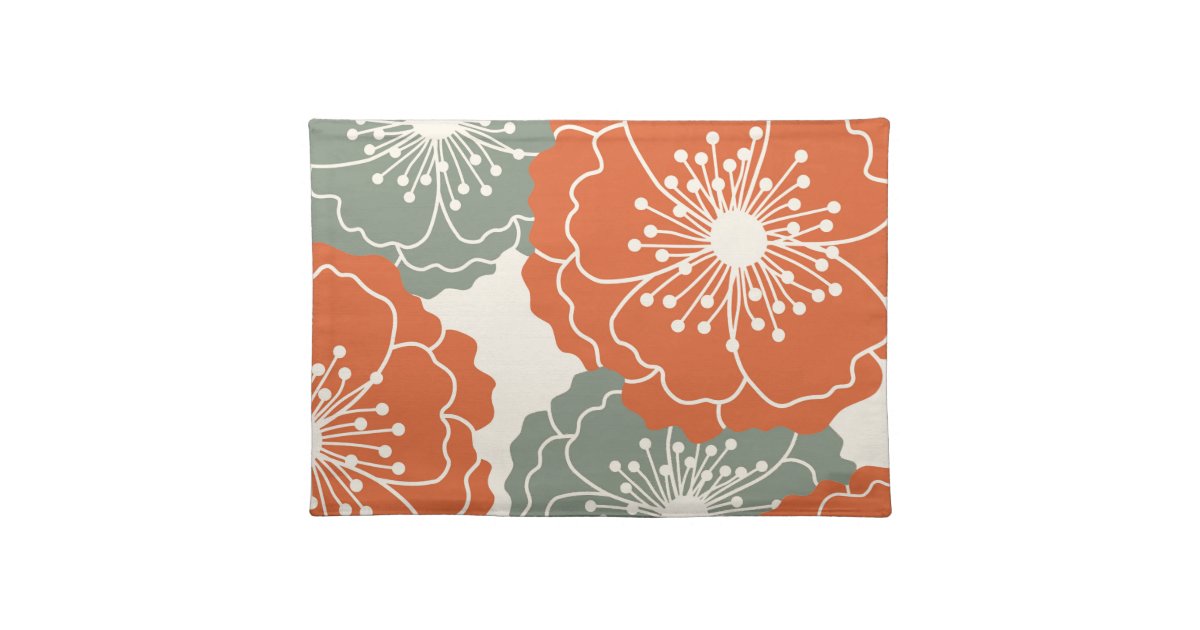 Modern Chic Flower Silhouettes | Teal Orange Cloth ...