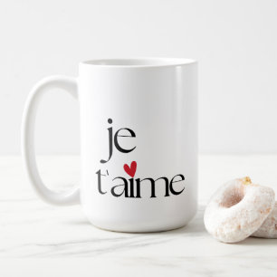 Modern Chic French Je T'aime I love you Coffee Mug