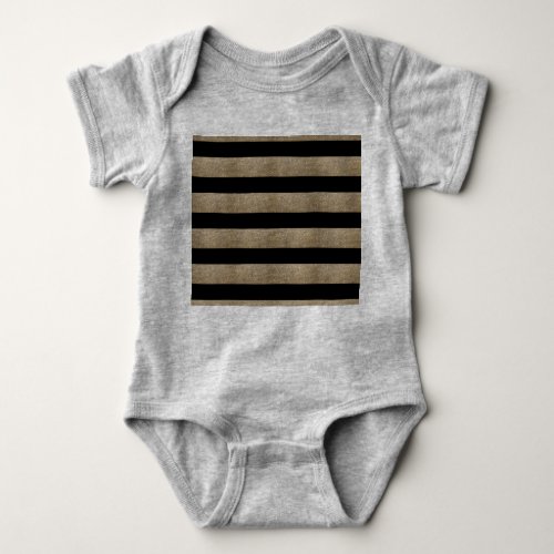 modern chic geometric black and gold stripes baby bodysuit