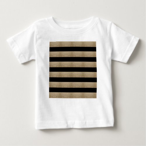 modern chic geometric black and gold stripes baby T_Shirt