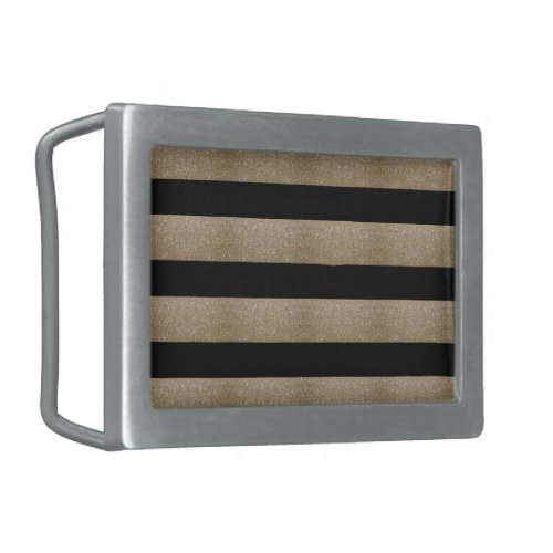 modern chic geometric black and gold stripes belt buckle