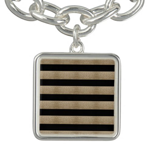 modern chic geometric black and gold stripes bracelet