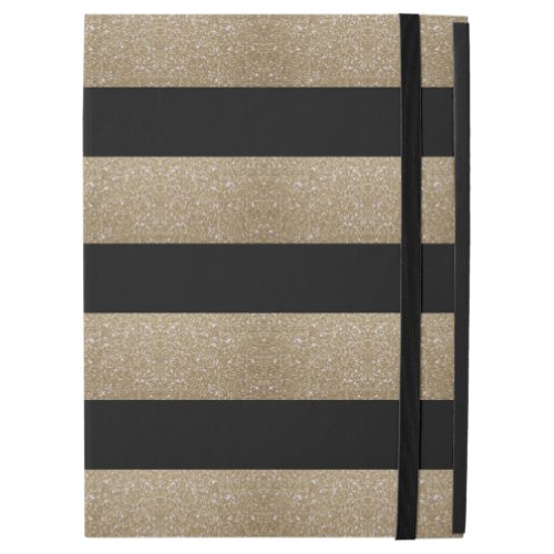 modern chic geometric black and gold stripes iPad pro 129 case