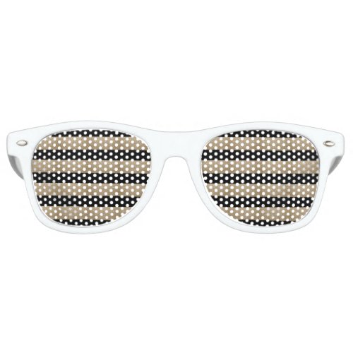 modern chic geometric black and gold stripes retro sunglasses